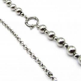 COLLAR ROLO BOLAS MARINERO 50CM /ACERO 